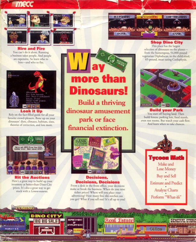 Back Cover for DinoPark Tycoon (DOS)
