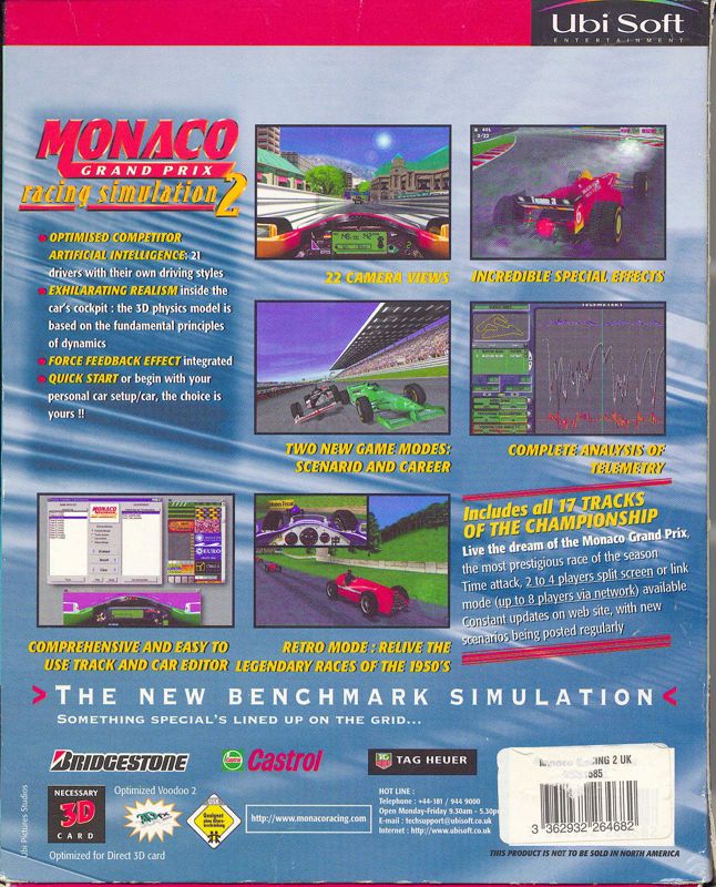 Back Cover for Monaco Grand Prix Racing Simulation 2 (Windows)