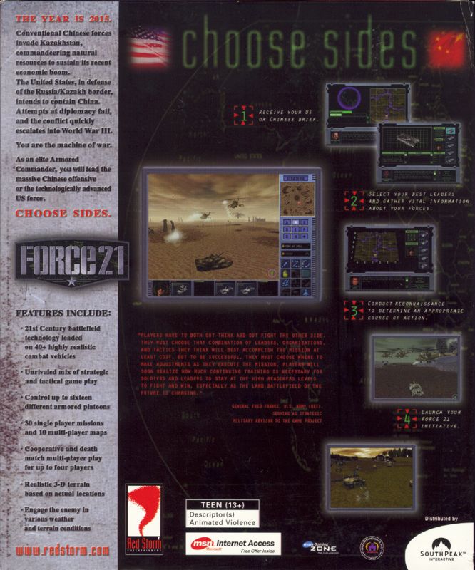 Back Cover for Force 21 (Windows)
