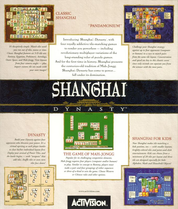 Back Cover for Shanghai: Dynasty (Macintosh and Windows)