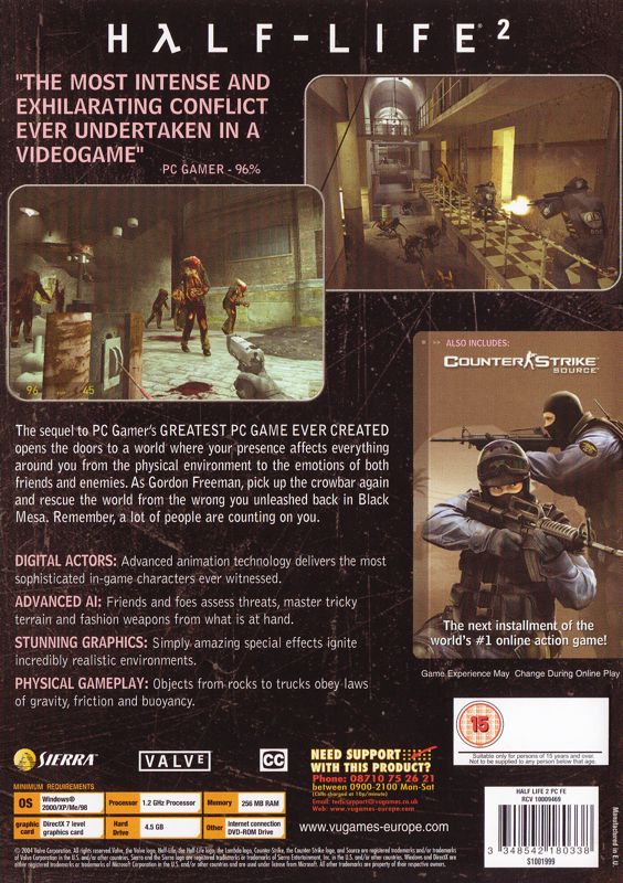 Back Cover for Half-Life 2 (Windows)