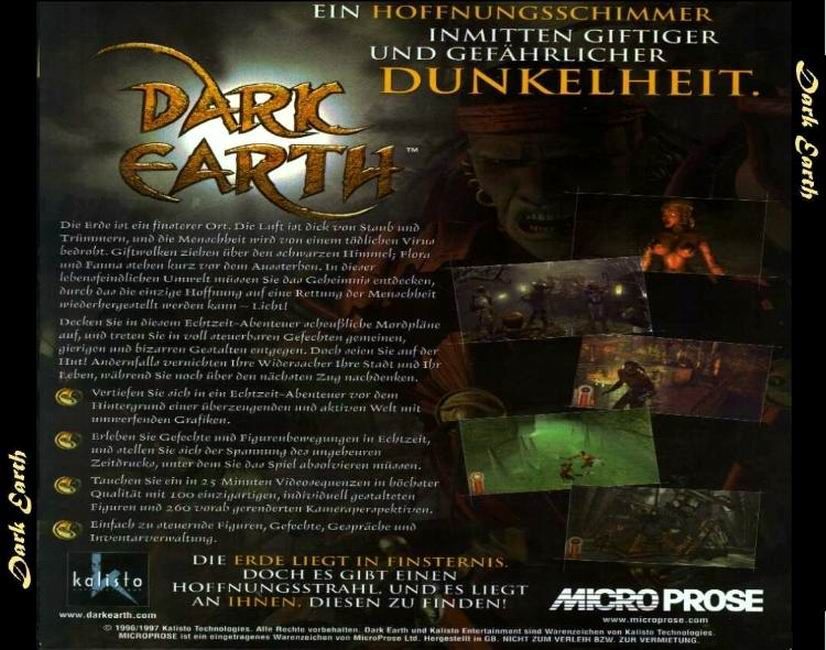 Other for Dark Earth (Windows): Jewel Case - Back