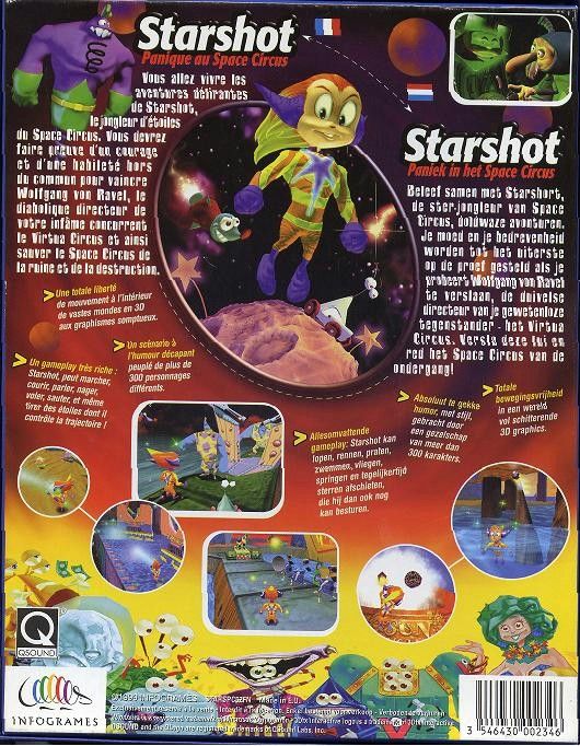 Back Cover for Starshot: Space Circus Fever (Windows)