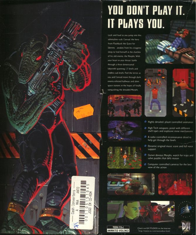 Back Cover for Fade to Black (DOS) (Briefcase Shaped Box)