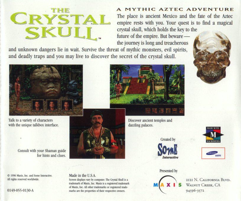 Other for The Crystal Skull (Macintosh and Windows and Windows 3.x): Jewel Case - Back