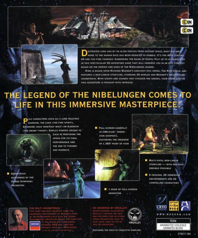 Back Cover for Ring: The Legend of the Nibelungen (Windows)