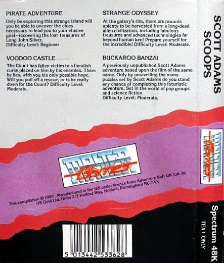 Back Cover for Scott Adams Scoops (ZX Spectrum)