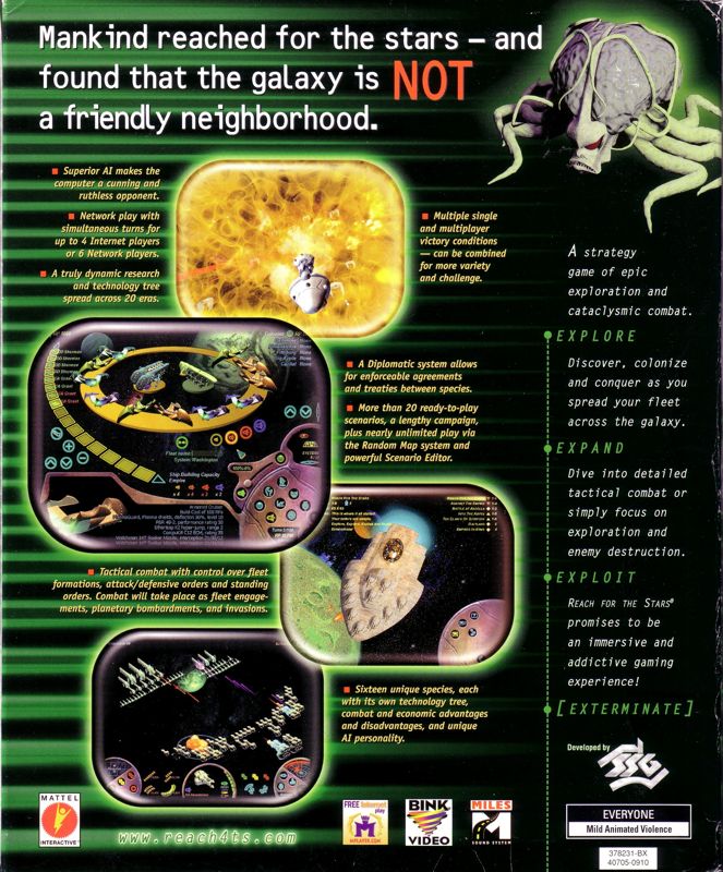 Back Cover for Reach for the Stars (Windows)