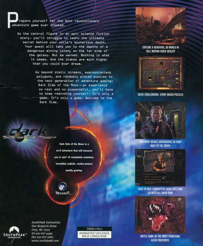 Back Cover for Dark Side of the Moon (Windows)