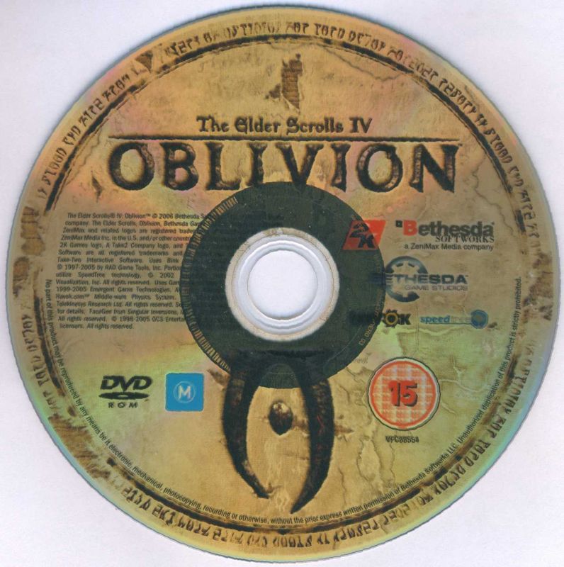 Back Cover for The Elder Scrolls IV: Oblivion (Windows) (International version (English and Polish)): Game disc