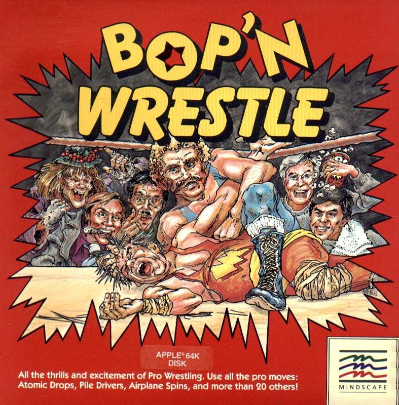 Front Cover for Bop'N Wrestle (Apple II)