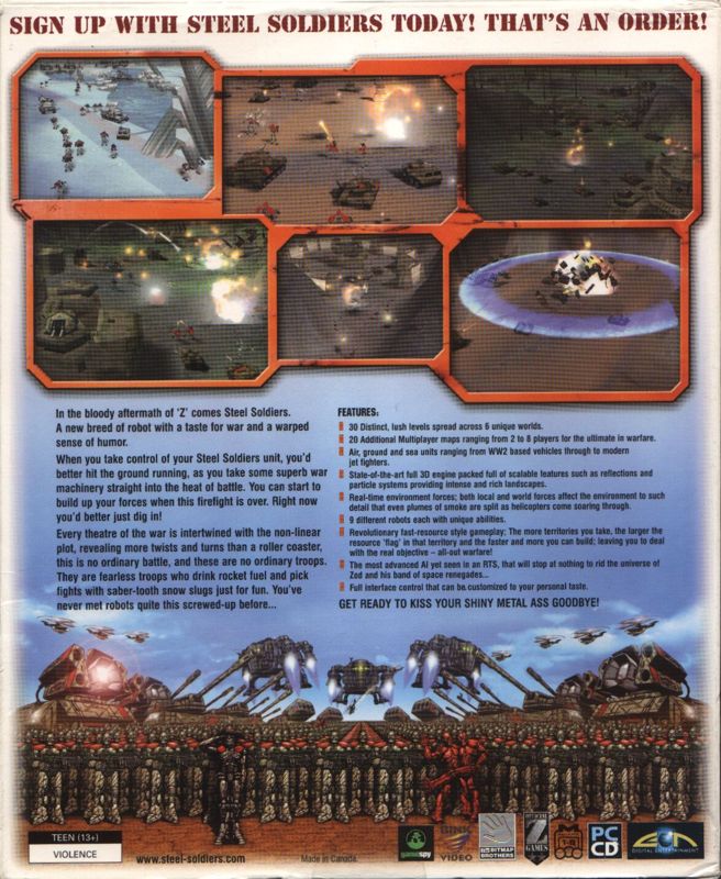 Back Cover for Steel Soldiers (Windows)