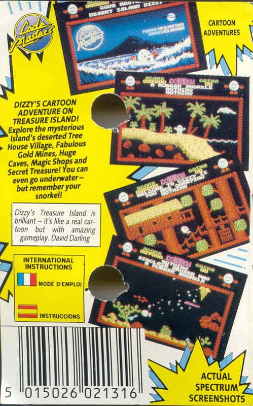 Back Cover for Treasure Island Dizzy (ZX Spectrum)