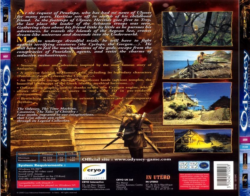 Other for Odyssey: The Search for Ulysses (Windows): Jewel Case - Back