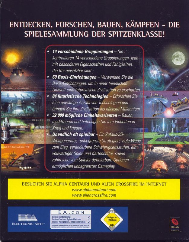Back Cover for Sid Meier's Alpha Centauri: Planetary Pack (Windows)