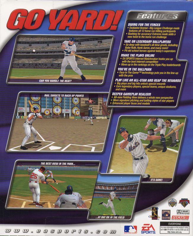 Back Cover for Triple Play 2001 (Windows)