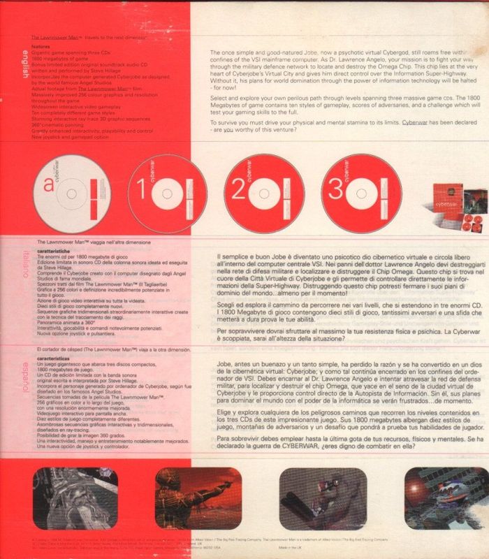 Back Cover for Cyberwar (DOS)