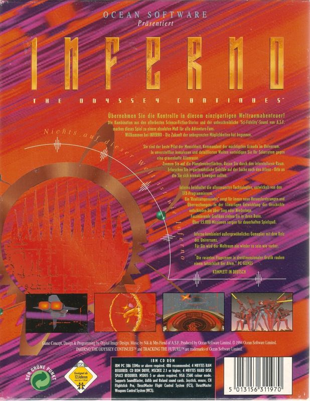 Back Cover for Inferno (DOS) (Soft Price release)