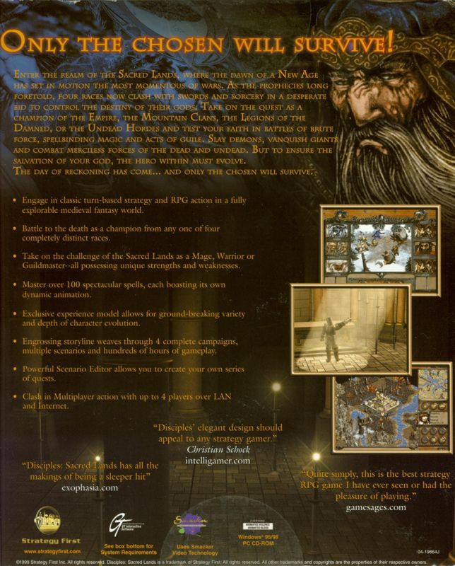 Back Cover for Disciples: Sacred Lands (Windows)