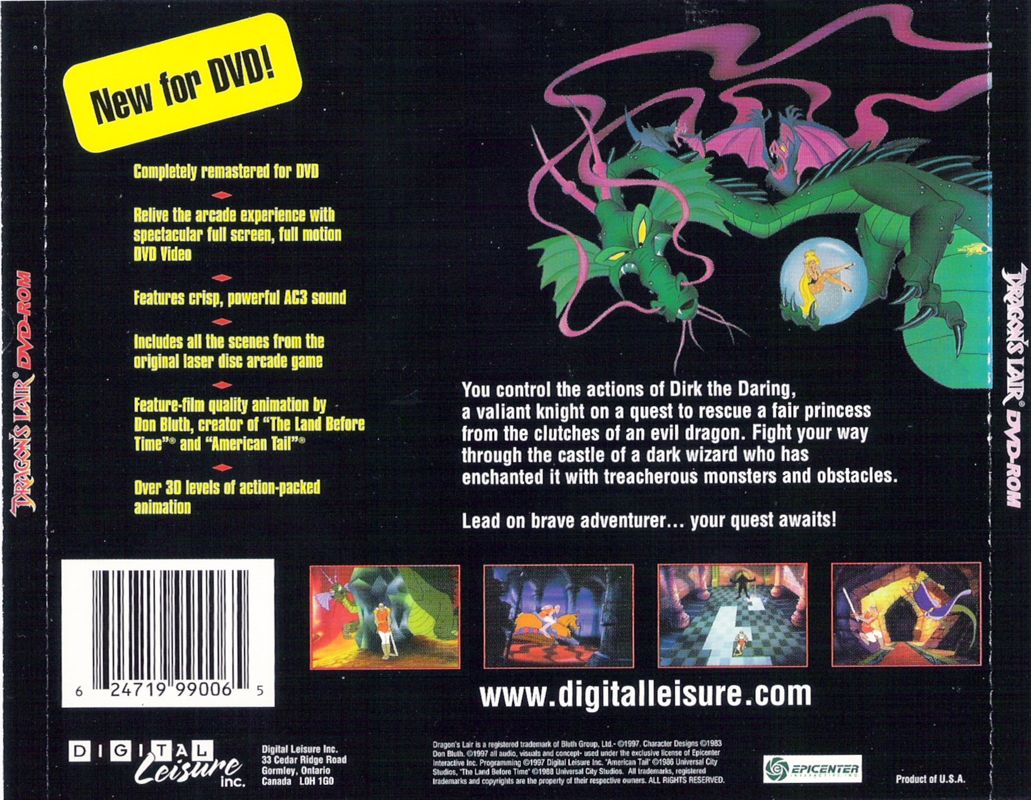 Other for Dragon's Lair (Windows) (DVD release): Jewel Case - Back