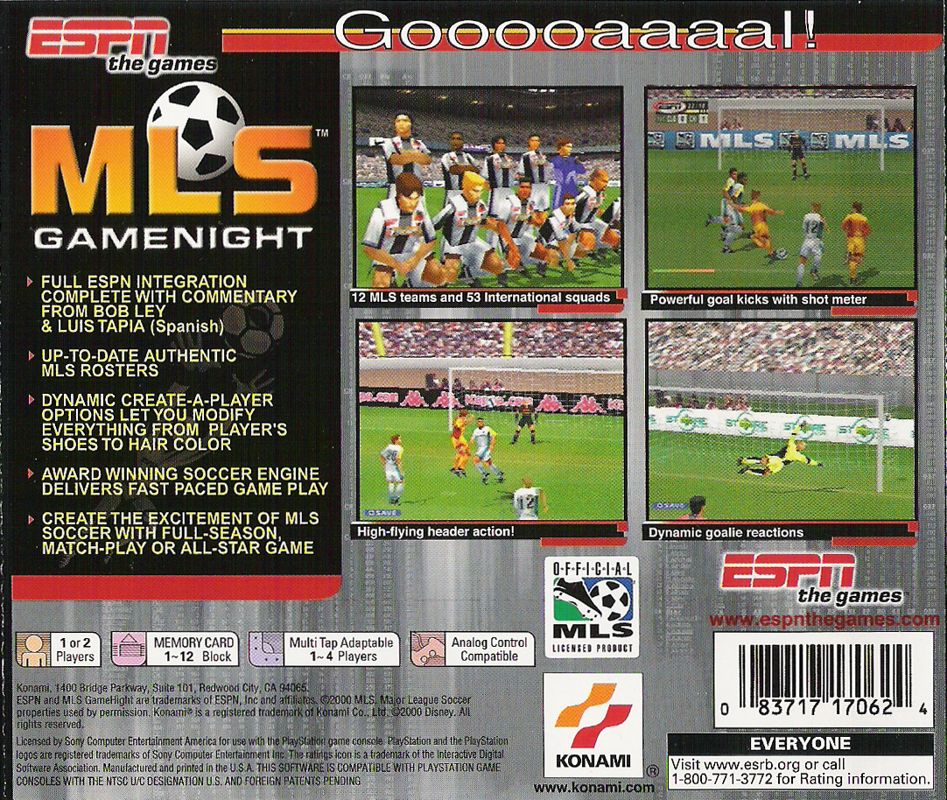ESPN MLS GameNight cover or packaging material MobyGames