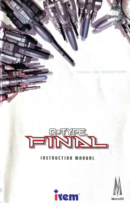 Manual for R-Type Final (PlayStation 2): Front