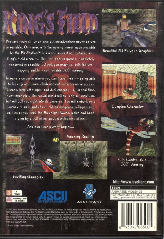 King's Field cover or packaging material MobyGames