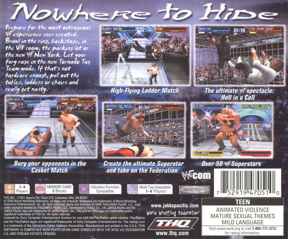 Back Cover for WWF Smackdown! 2: Know Your Role (PlayStation) (Greatest Hits Release)
