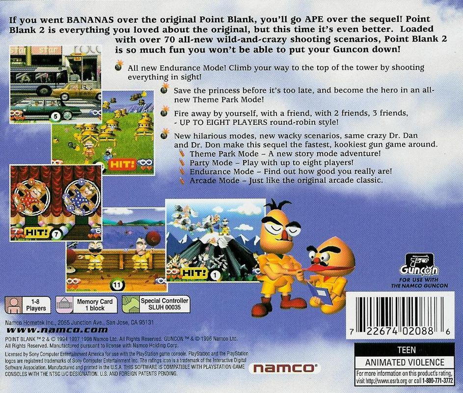 Back Cover for Point Blank 2 (PlayStation)