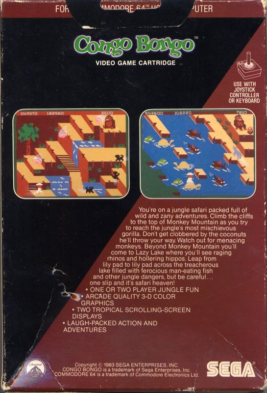 Back Cover for Congo Bongo (Commodore 64)