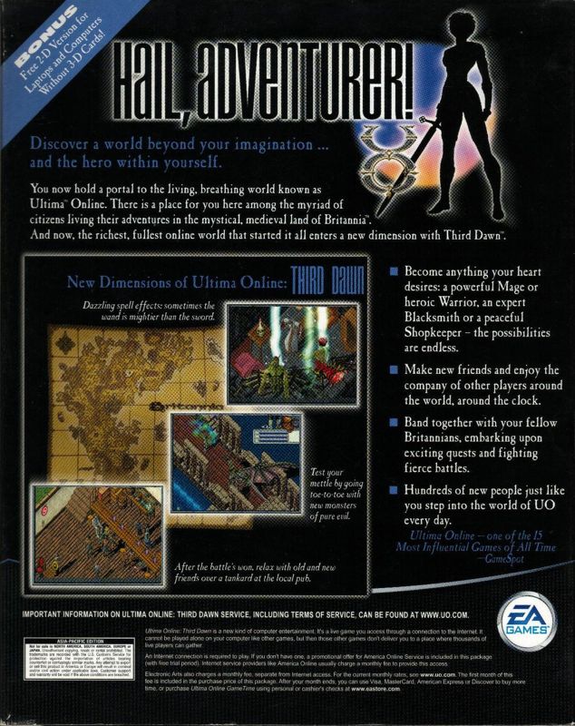 Back Cover for Ultima Online: Third Dawn (Windows)