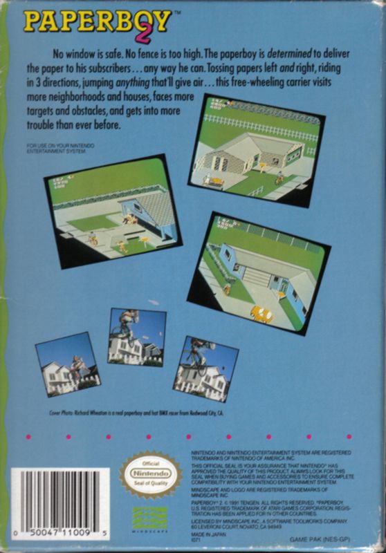 Back Cover for Paperboy 2 (NES)