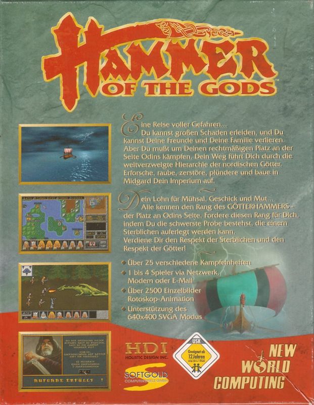 Back Cover for Hammer of the Gods (DOS)