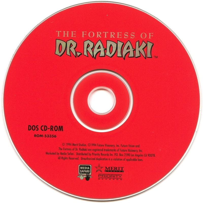 Media for The Fortress of Dr. Radiaki (DOS) (alternate CD-ROM version)