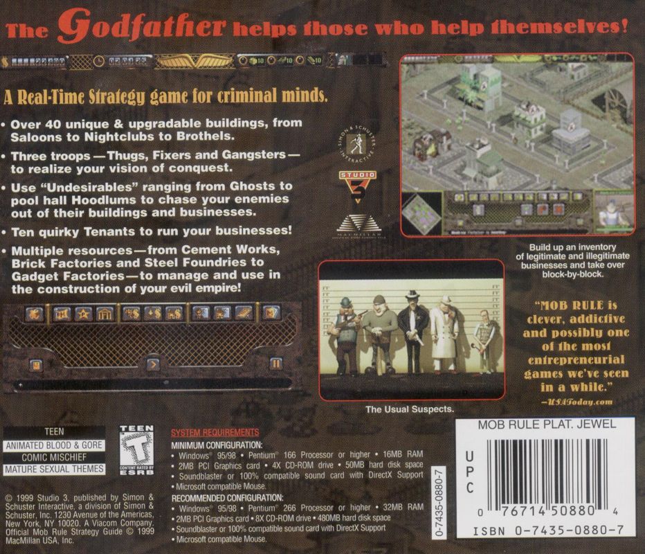Other for Mob Rule: Platinum Edition (Windows): Jewel Case - Back