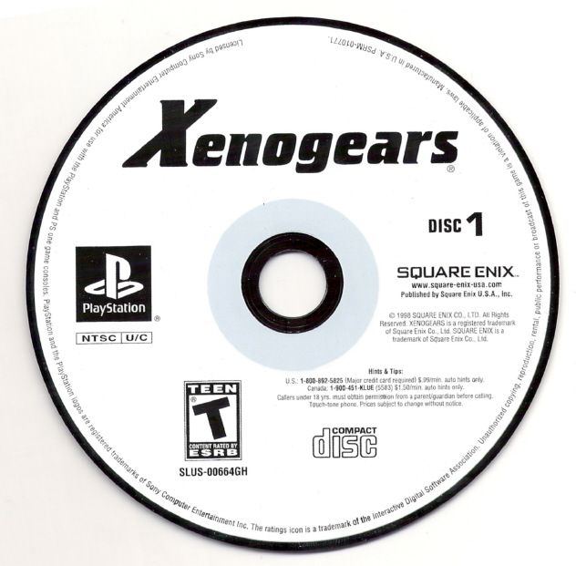 Media for Xenogears (PlayStation) (Greatest Hits release): Disc 1/2