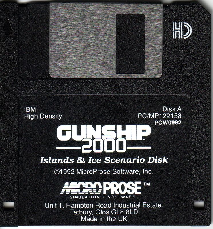 Media for Gunship 2000: Philippine Islands & Antarctica Scenario Disk With Mission Builder (DOS): Disk 1 / 2