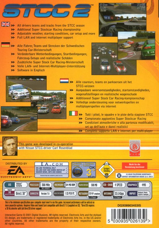 Back Cover for Swedish Touring Car Championship 2 (Windows)