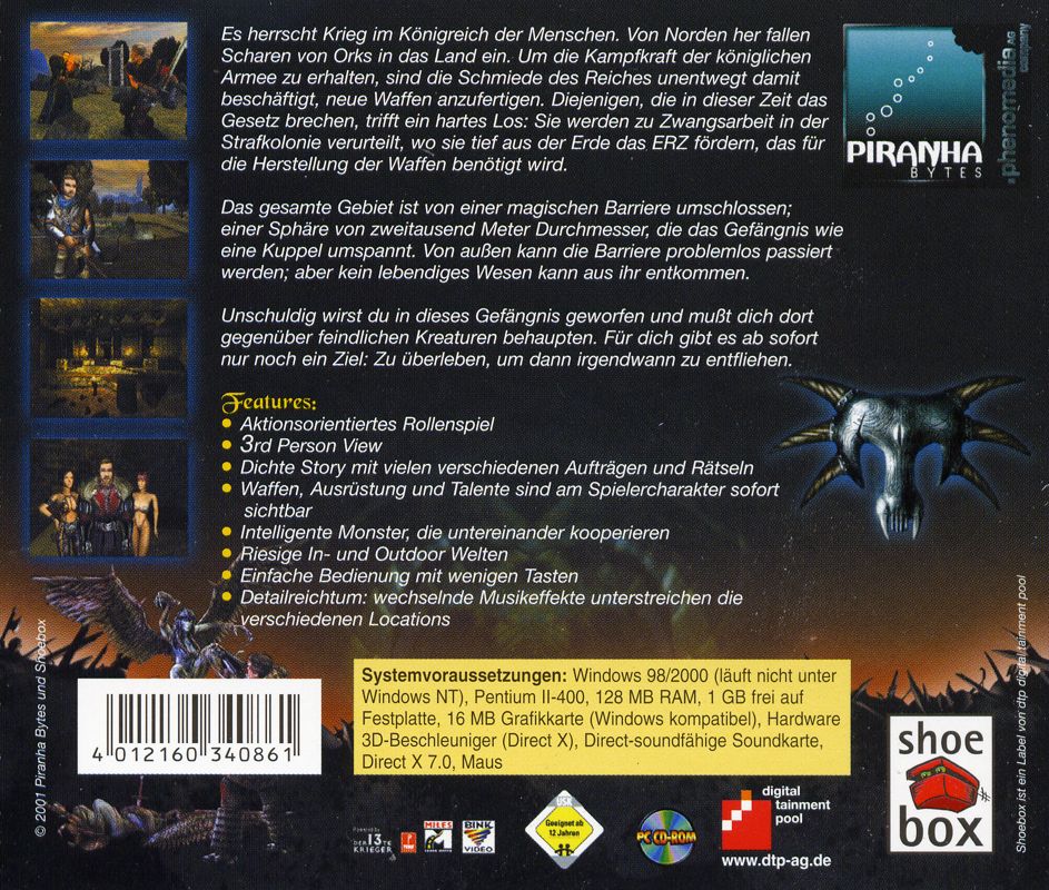 Back Cover for Gothic (Windows) (Software Pyramide release)