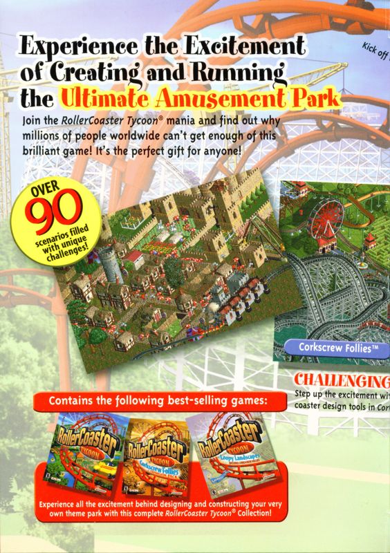 RollerCoaster Tycoon Gold Edition cover or packaging material MobyGames