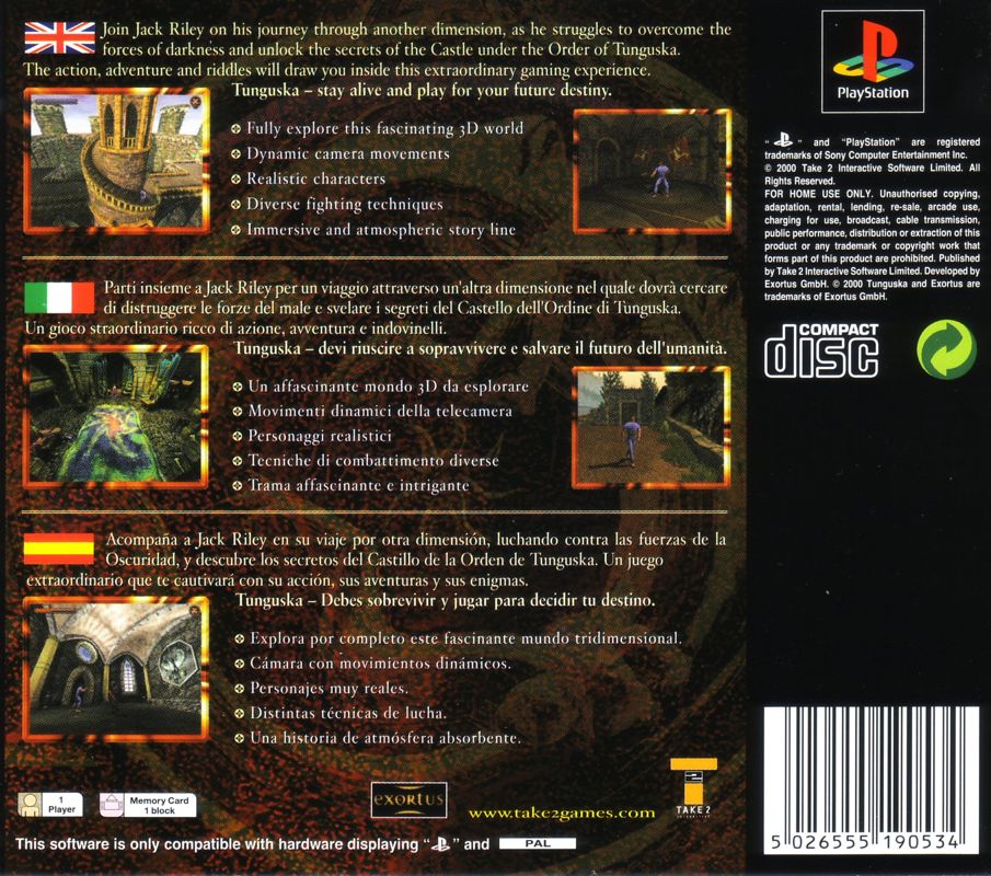 Back Cover for Tunguska: Legend of Faith (PlayStation)