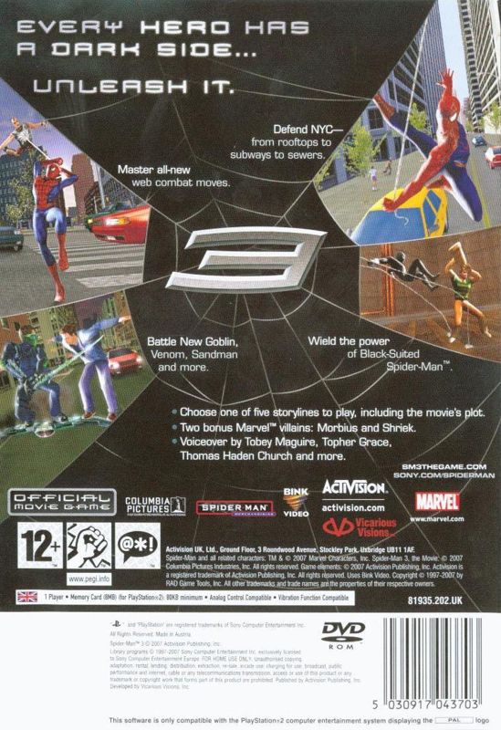 Spider-Man: Web of Shadows cover or packaging material - MobyGames