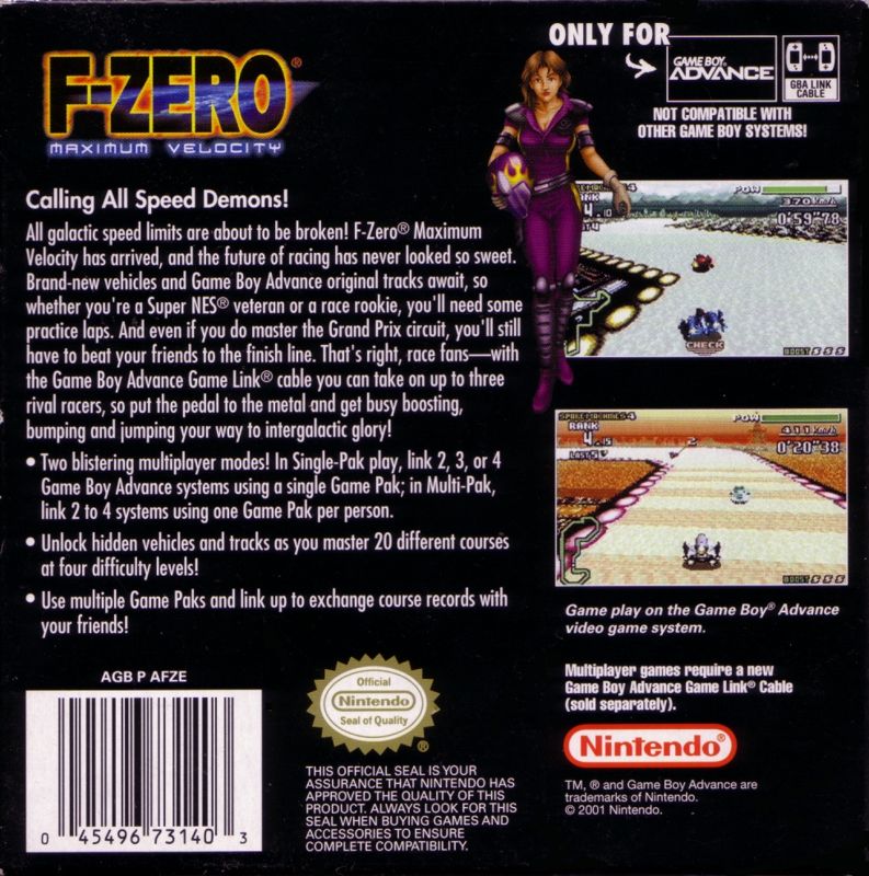 FZero Maximum Velocity cover or packaging material MobyGames