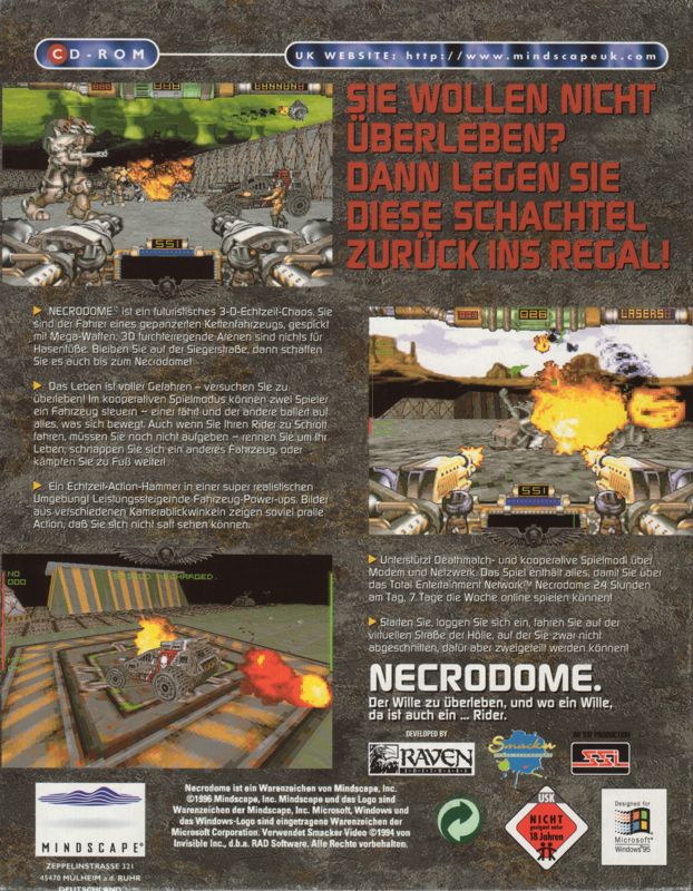 Back Cover for Necrodome (Windows)