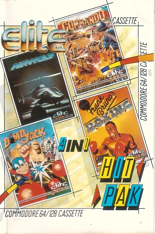 Front Cover for 4 in 1: Airwolf / Bomb Jack / Commando / Frank Bruno's Boxing (Commodore 64)