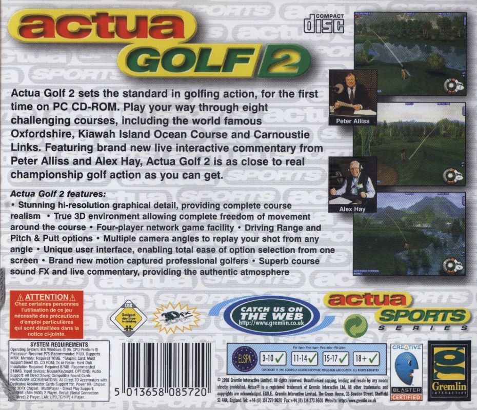 Other for Fox Sports Golf '99 (Windows): Jewel Case - Back