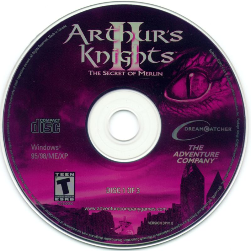 Media for Arthur's Knights II: The Secret of Merlin (Windows): Disc 1/3