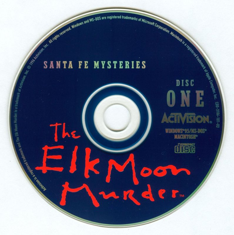 Media for Santa Fe Mysteries: The Elk Moon Murder (DOS and Macintosh and Windows): Disc 1/2