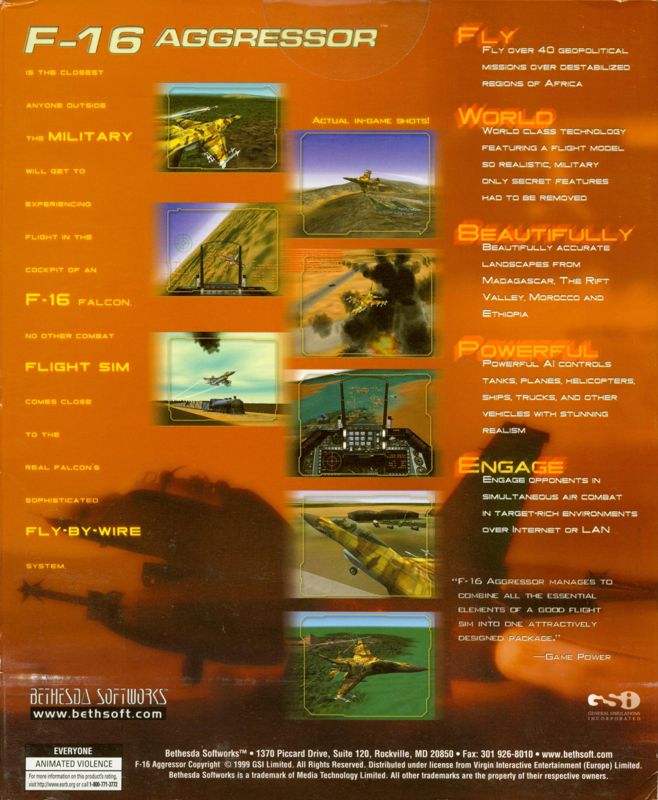 Back Cover for F-16 Aggressor (Windows)