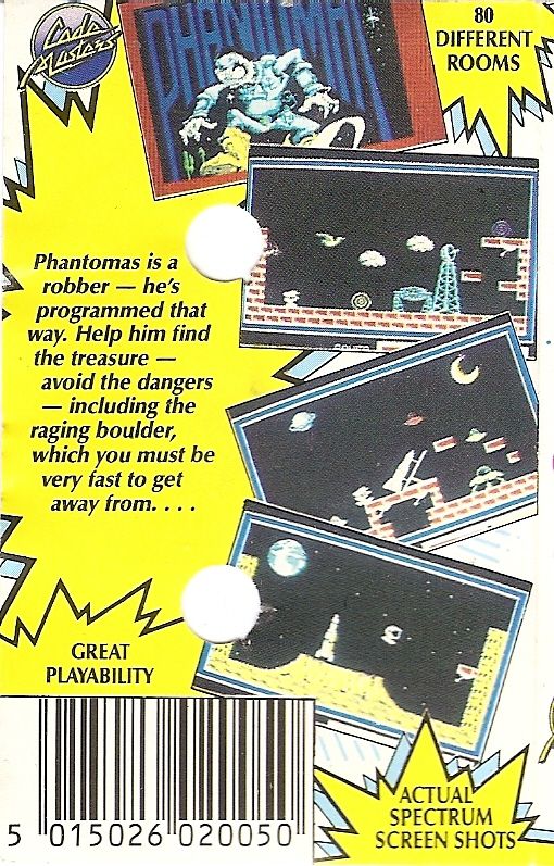 Back Cover for Phantomas (ZX Spectrum)